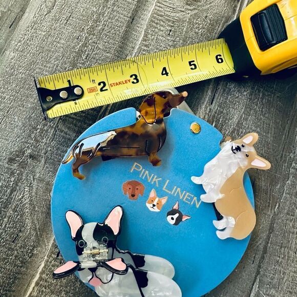 Hair Clips Dachshund Corgi Frenchie Dog Shaped Set - Picture 3 of 3